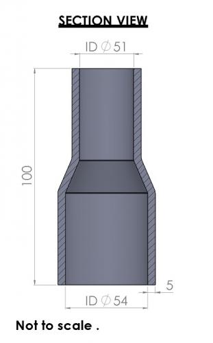 Silicon Hoses 54-51mm Straight Reducer Silicone Hose (FMS54-51) - photo 3