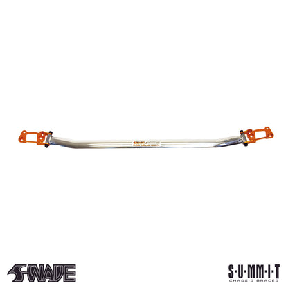 SUMMIT &amp; Swave Polished Front Upper Strut Brace for Toyota Yaris GR Image 1