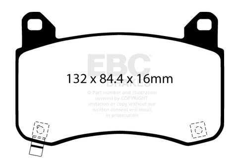 EBC Yellowstuff 4000 Series Street and Track Brake Pad Set (DP42418R) Image 1