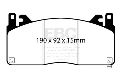 EBC Yellowstuff 4000 Series Street and Track Brake Pad Set (DP43055R) Image 4