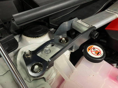 SUMMIT &amp; Swave Polished Front Upper Strut Brace for Toyota Yaris GR Image 2