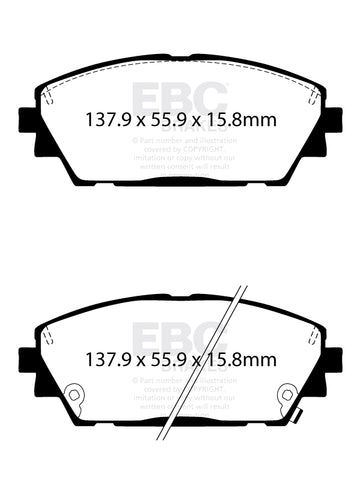 EBC Ultimax OE Replacement Brake Pad Set (DPX2416) Image 2