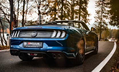 Cat-Back System for FORD Mustang VI S550 Racing Non-Resonated | 2x 102mm Black Chrome Straight Cut Tips