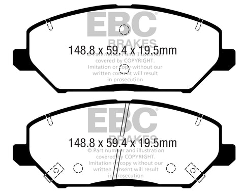 EBC Greenstuff 2000 Series Sport Brake Pad Set (DP22362) Image 1