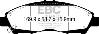 EBC Yellowstuff 4000 Series Street and Track Brake Pad Set (DP43063R)
