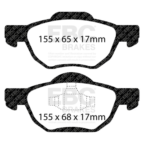 EBC Greenstuff 2000 Series Sport Brake Pad Set (DP21525) Image 1