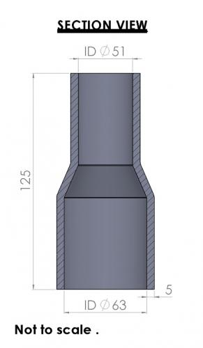 Silicon Hoses 63-51mm Straight Reducer Silicone Hose (FMS63-51) - photo 3