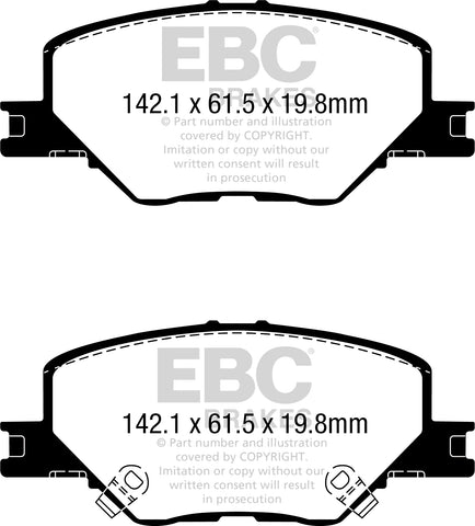 EBC Greenstuff 2000 Series Sport Brake Pad Set (DP22340) Image 1