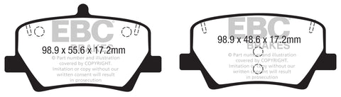 EBC Greenstuff 2000 Series Sport Brake Pad Set (DP22366) Image 1