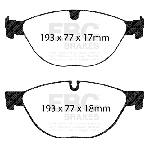 EBC Redstuff 3000 Series Sport Brake Pad Set (DP32076C) Image 2