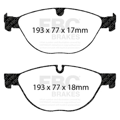 EBC Redstuff 3000 Series Sport Brake Pad Set (DP32076C) Image 2
