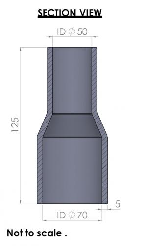 Silicon Hoses 70-51mm Straight Reducer Silicone Hose (FMS70-51) - photo 3