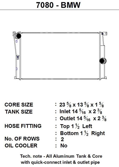 CSF All-Aluminium Radiator for BMW F2x / F3x 2, 3 & 4 Series (Manual) - image 3