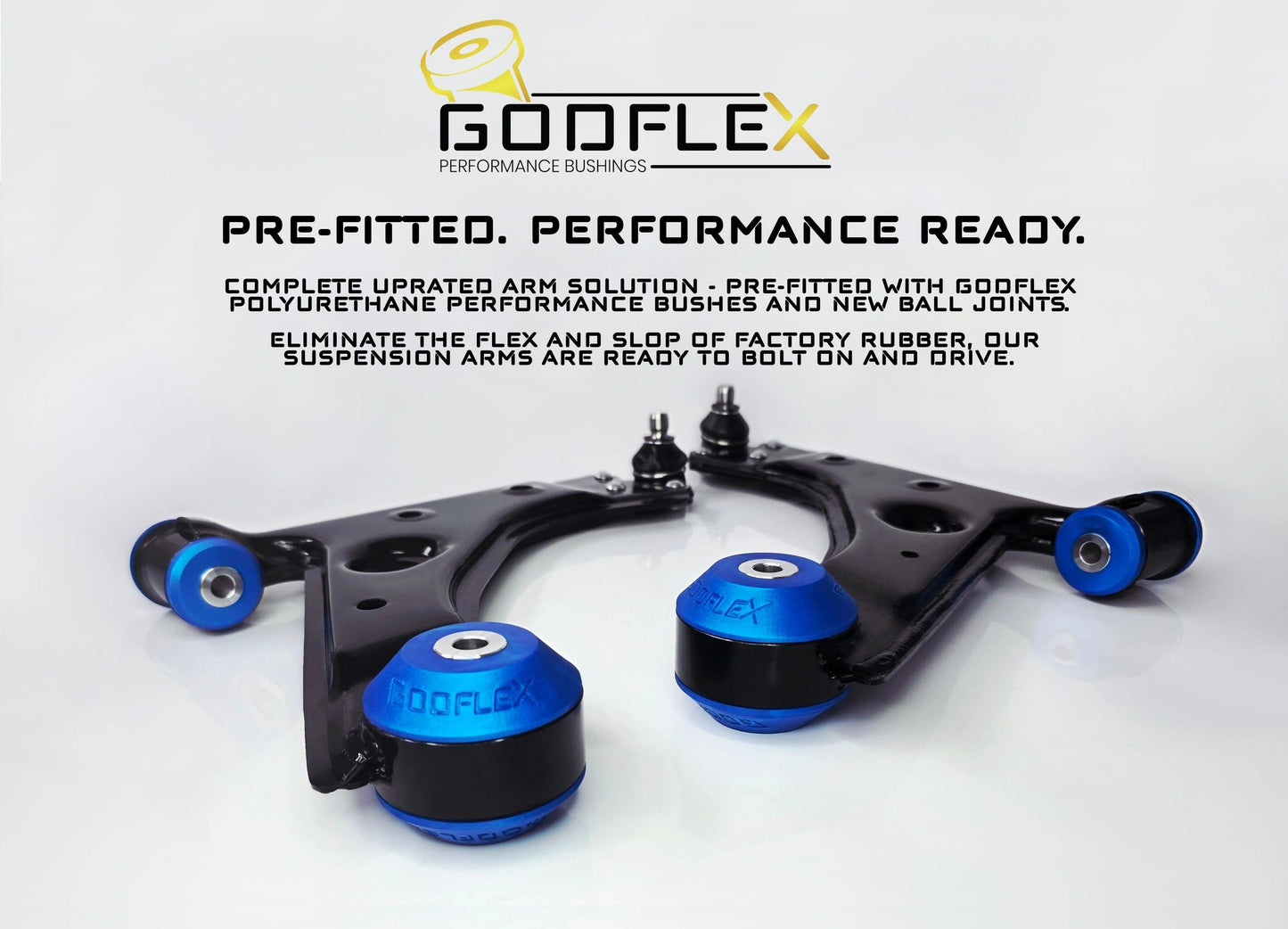 VW Golf MK7 / MK7.5 Inc GTi Models (2012-2020) Uprated Pre-Bushed Front Suspension Arms