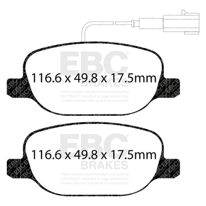 EBC Redstuff 3000 Series Sport Brake Pad Set (DP32080C) Image 1