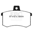 EBC Redstuff 3000 Series Sport Brake Pad Set (DP3370C) Image 1