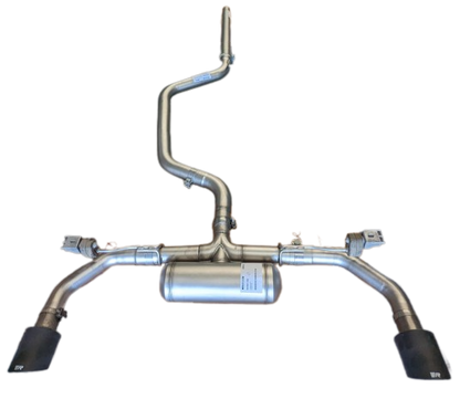 GPF-Back Exhaust System for VW Golf 8 CD Resonated | 2x 115mm Black Chrome Engraved Tips (#2)