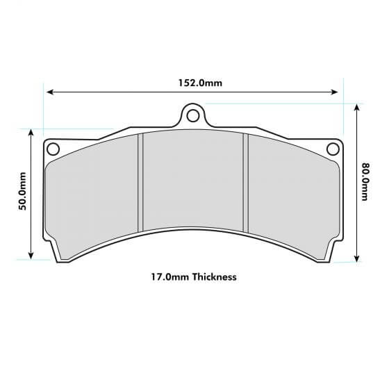 PBS D2 Caliper F330mm, F356mm, R380mm 6POT Brake Pad 17mm 8448 - FD Racing