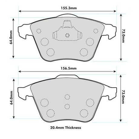 PBS Audi TT (8J3) &  (8J9) 3.2 & 2.0 Front Pads 8601 - FD Racing