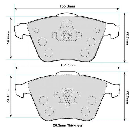 PBS Audi TT (8J3) &  (8J9) 3.2 & 2.0 Front Pads 8602 - FD Racing