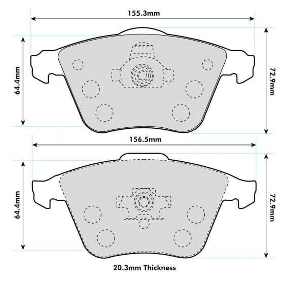 PBS Audi TT (8J3) &  (8J9) 3.2 & 2.0 Front Pads 8602 - FD Racing