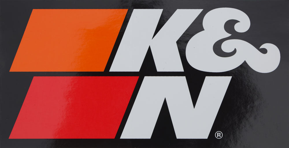 K&N Logo Decal White 8.25" × 4.25"