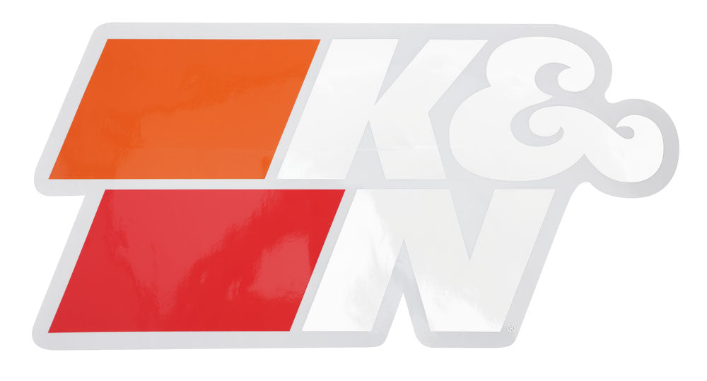 K&N Die-Cut Decal White 14.75" x 7.3" Logo Sticker