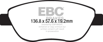EBC Greenstuff 2000 Series Sport Brake Pad Set (DP22212) Image 2