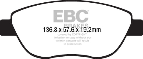 EBC Greenstuff 2000 Series Sport Brake Pad Set (DP22212) Image 2