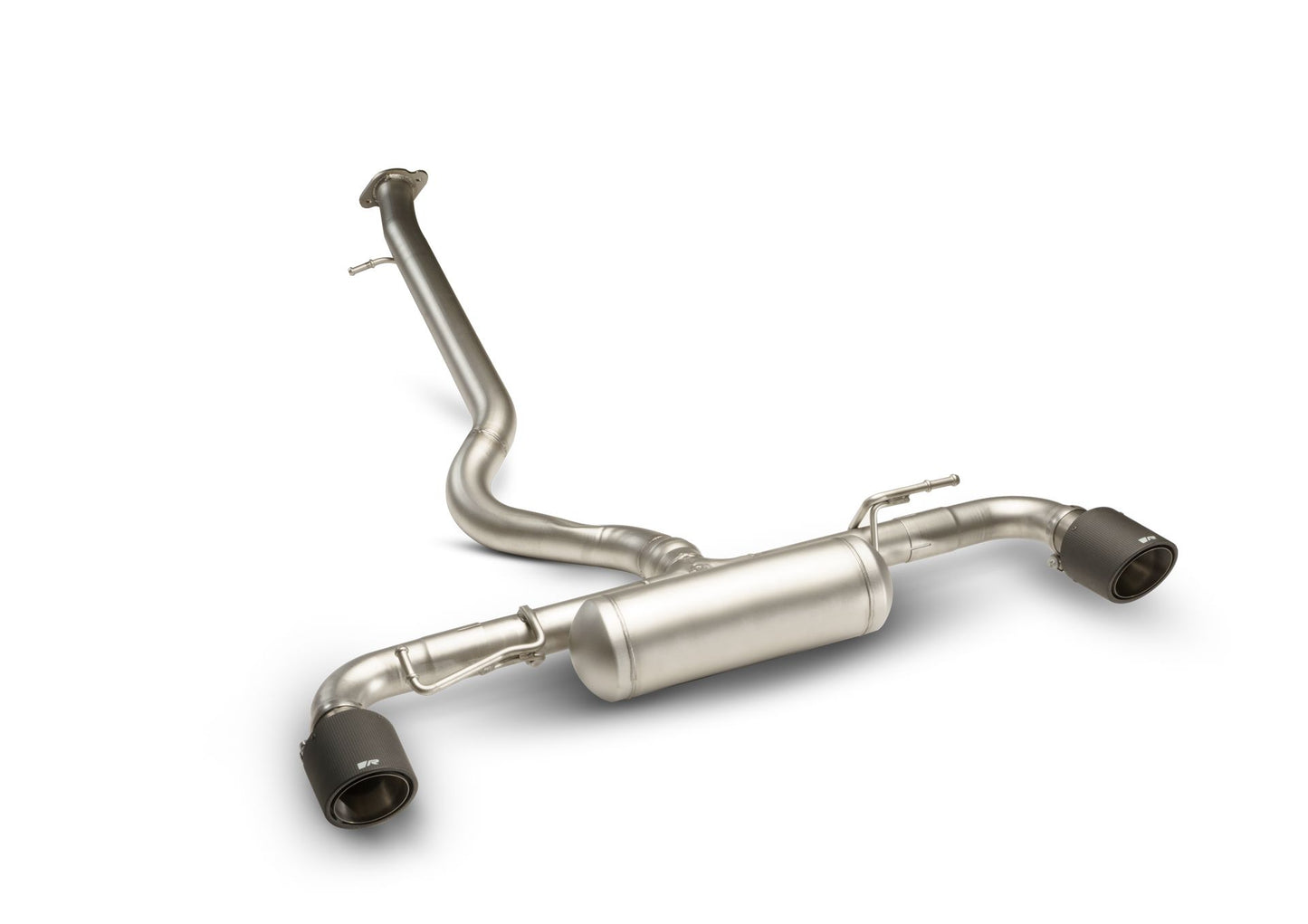 Racing GPF Back System centered for Toyota Yaris Tailpipe Set 115mm angled chromed