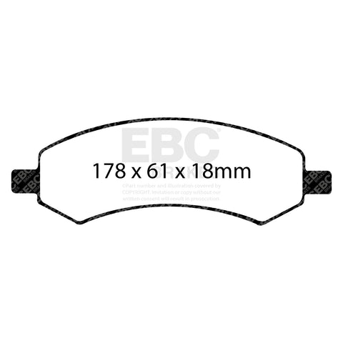 EBC Yellowstuff 4000 Series Street and Track Brake Pad Set (DP41738R) Image 1