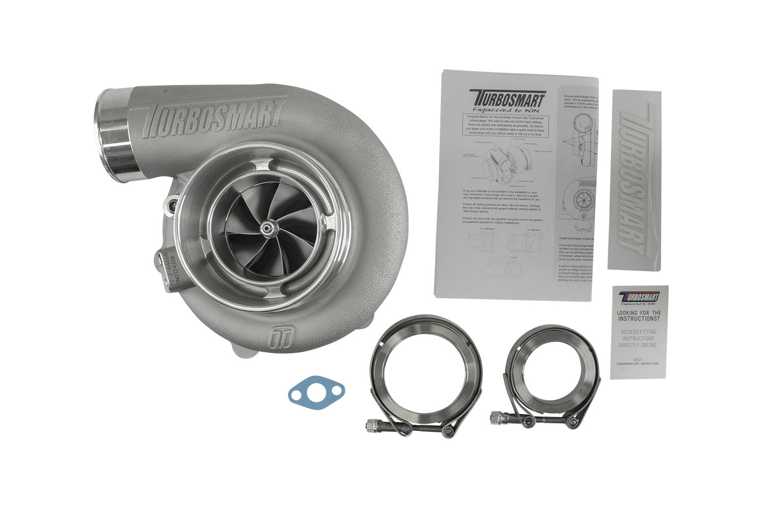 Turbosmart Turbosmart TS-2 Turbocharger (Water Cooled) 6466 V-Band Reverse Rotation 0.82AR Externally Wastegated – Image 4