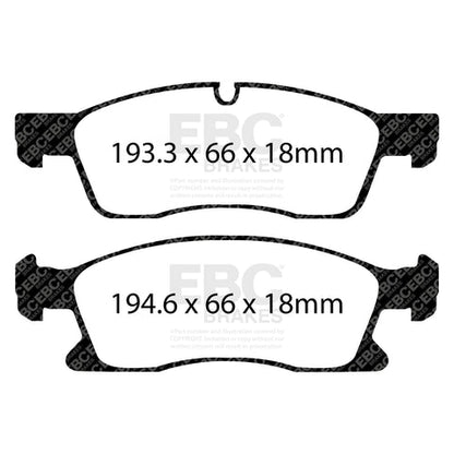 EBC Ultimax OE Replacement Brake Pad Set (DP1871) Image 2