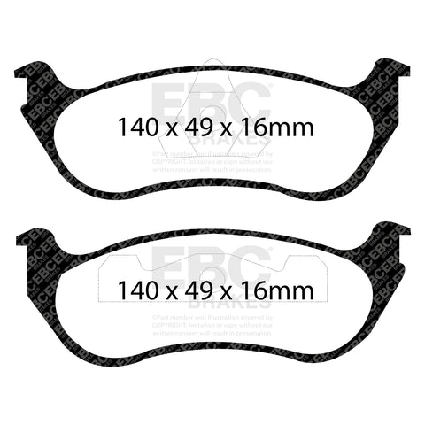 EBC Greenstuff 2000 Series Sport Brake Pad Set (DP21627) Image 3