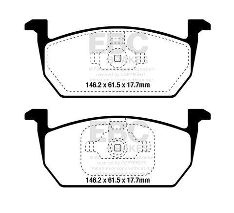 EBC Yellowstuff 4000 Series Street and Track Brake Pad Set (DP42374R) Image 4