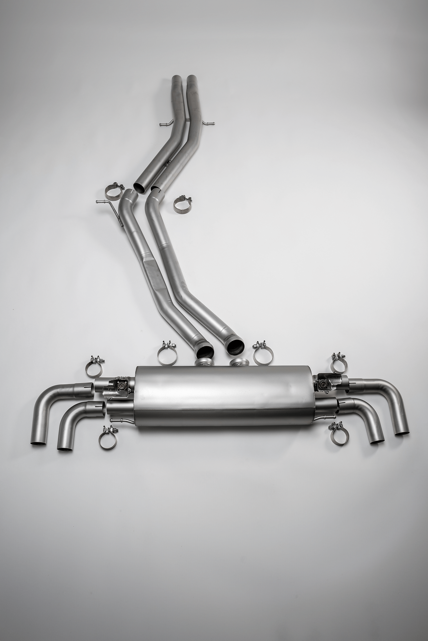 Front section-back-system for Porsche Cayenne E-Hybrid PO536/9YA 4x 100mm Titanium Black Tips