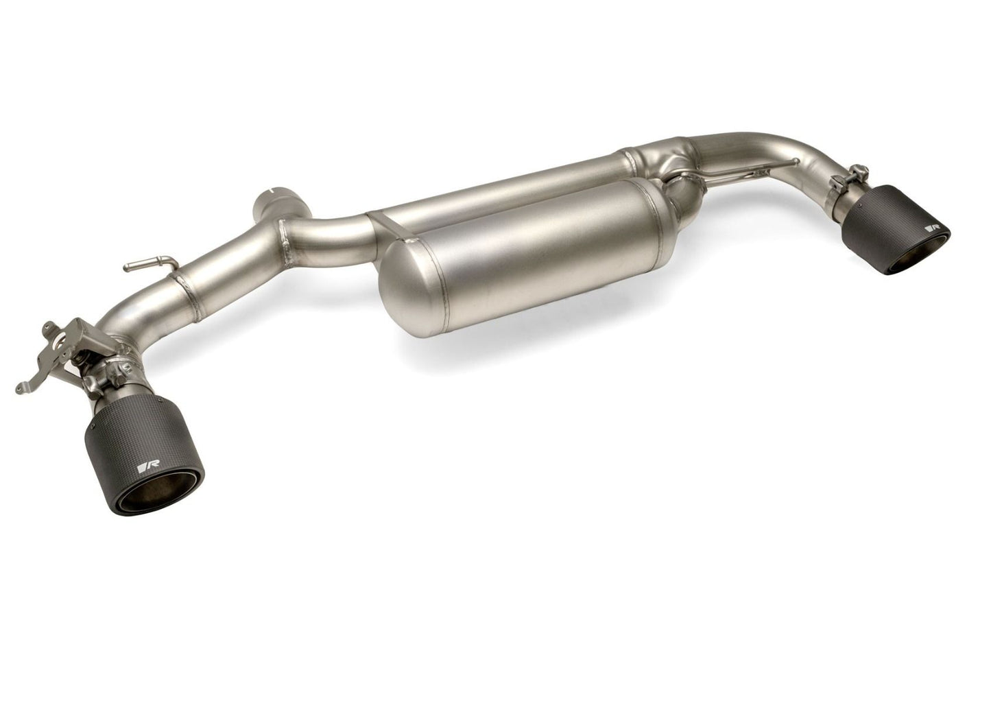 Exhaust Bundle for BMW 1 F40 JCW F54 & F60 Facelift Racing + Rear Silencer | 2x 102mm Chrome Straight Cut Tips (#1)