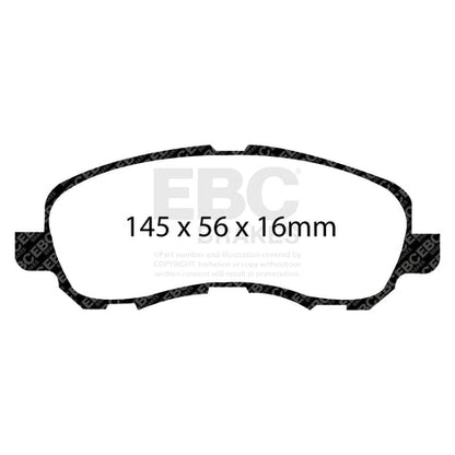 EBC Yellowstuff 4000 Series Street and Track Brake Pad Set (DP41614R) Image 1