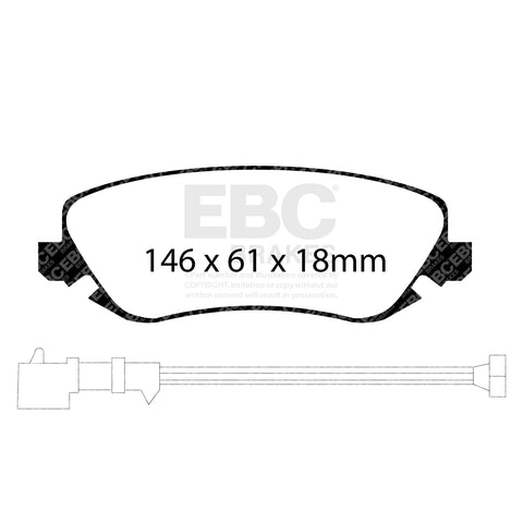 EBC Ultimax OE Replacement Brake Pad Set (DP1424) Image 3
