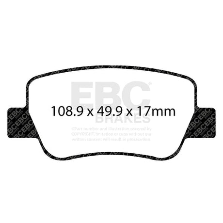 EBC Greenstuff 2000 Series Sport Brake Pad Set (DP22027) Image 1