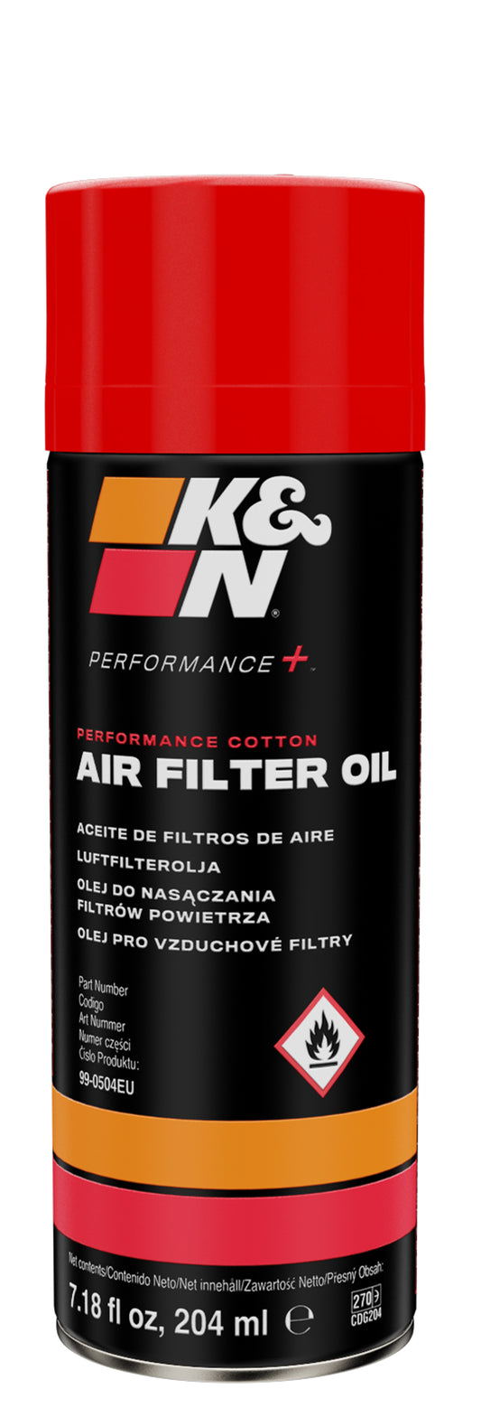 K&N Air Filter Oil 204ml Aerosol (99-0504EU)