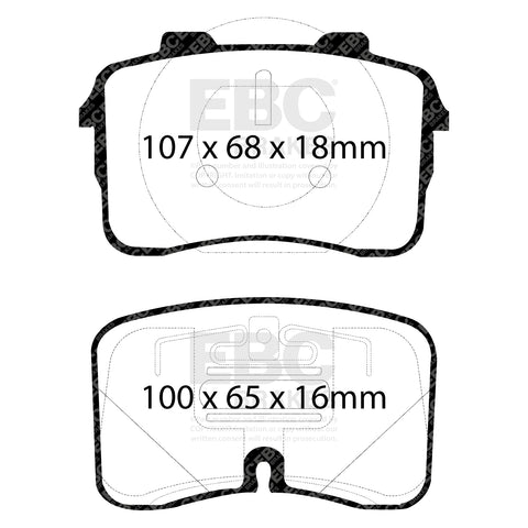 EBC Redstuff 3000 Series Sport Brake Pad Set (DP3883C) Image 2