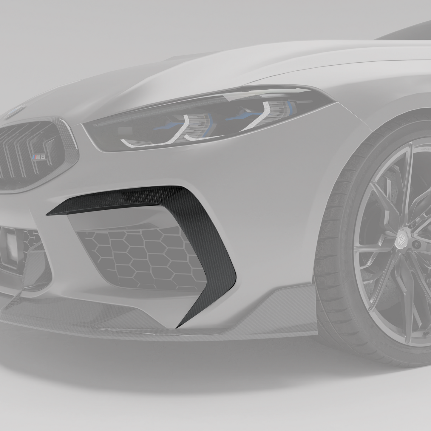 Revozport Carbon Fiber Front Bumper Canards for BMW M8 F93
