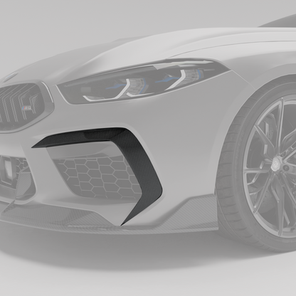 Revozport Carbon Fiber Front Bumper Canards for BMW M8 F93