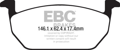 EBC Greenstuff 2000 Series Sport Brake Pad Set (DP22225) Image 1