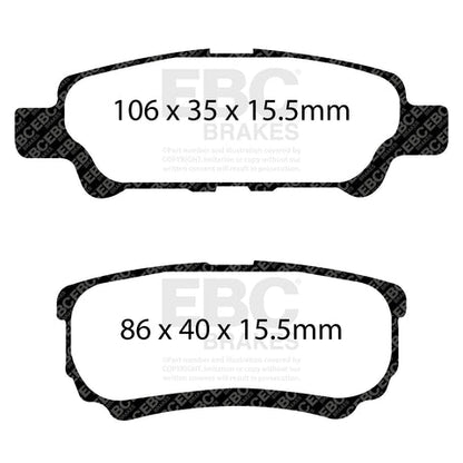 EBC Ultimax OE Replacement Brake Pad Set (DP1563) Image 2