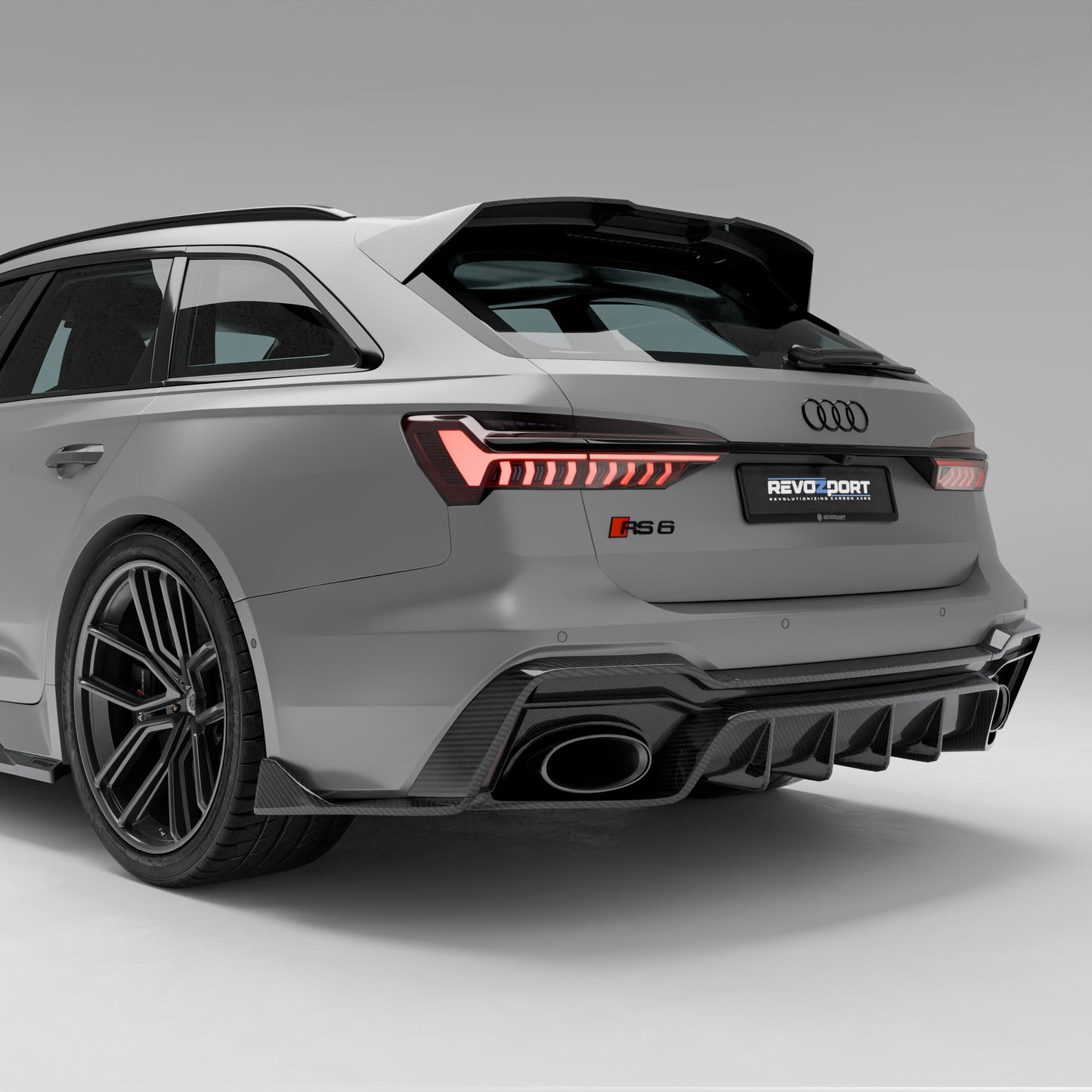 Revozport Audi RS6 C8 Carbon Fiber Rear Diffuser