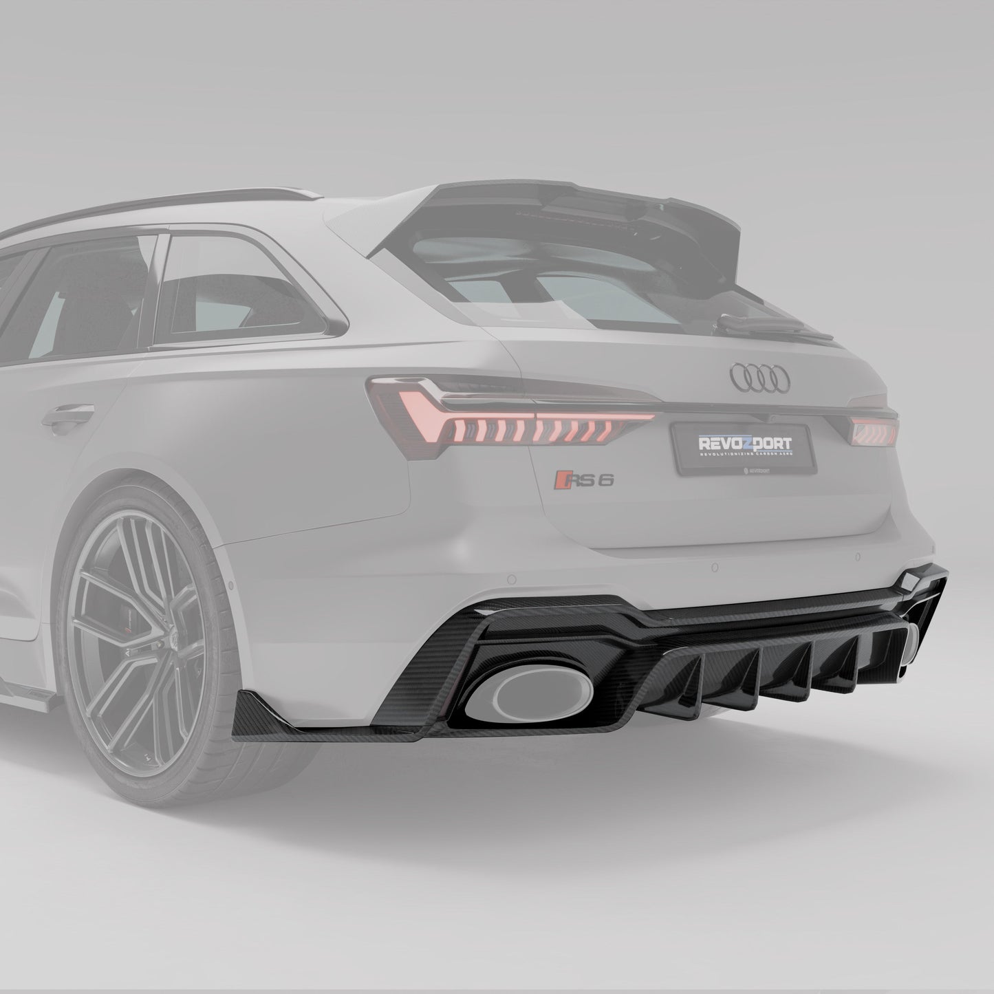 Revozport Audi RS6 C8 Carbon Fiber Rear Diffuser