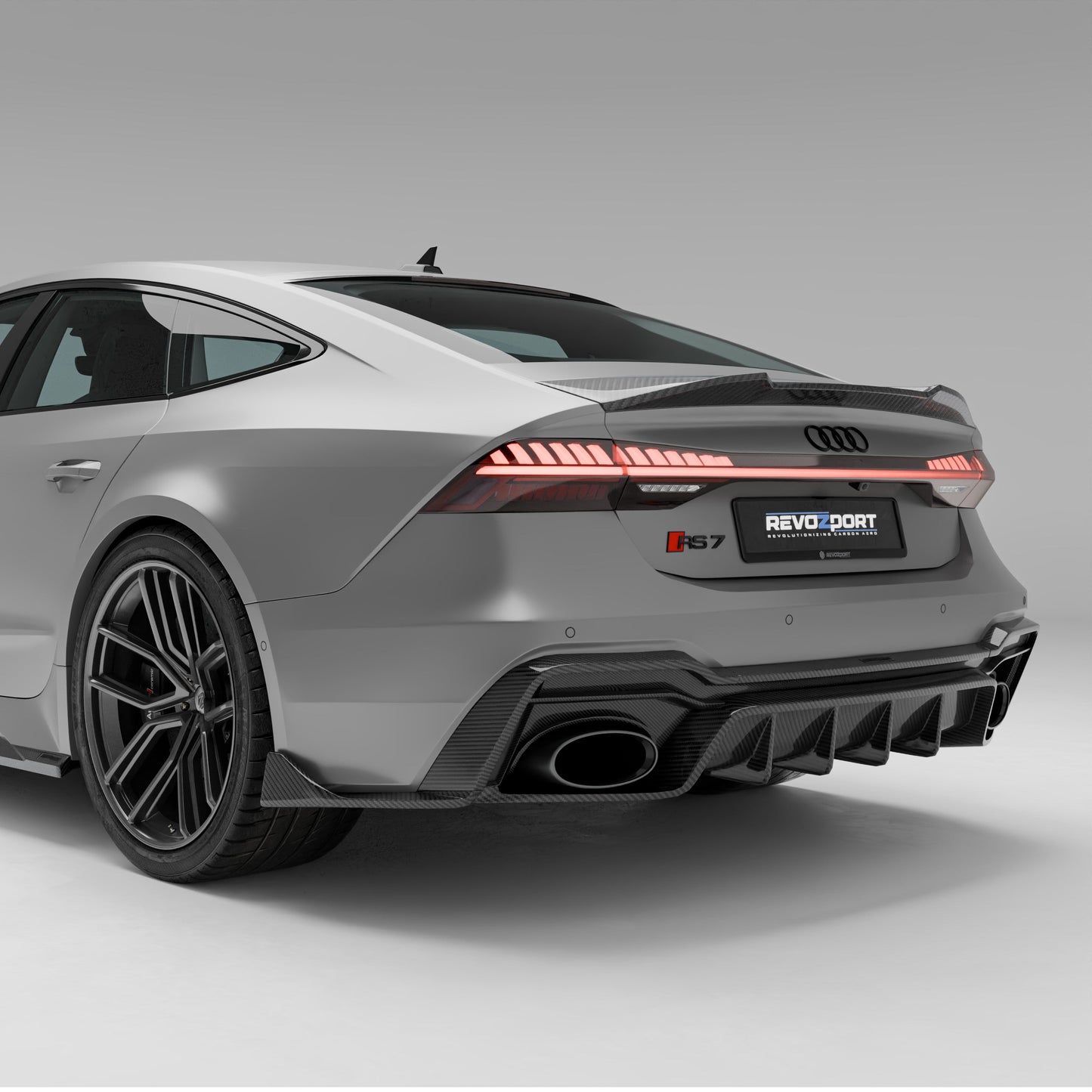 Revozport Audi RS7 C8 Carbon Fiber Rear Diffuser
