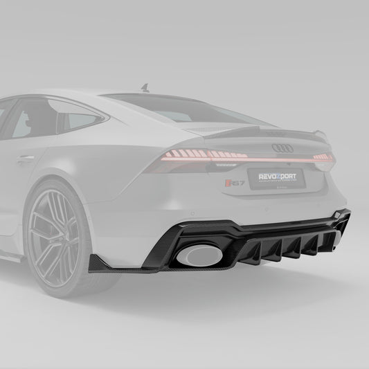 Revozport Audi RS7 C8 Carbon Fiber Rear Diffuser